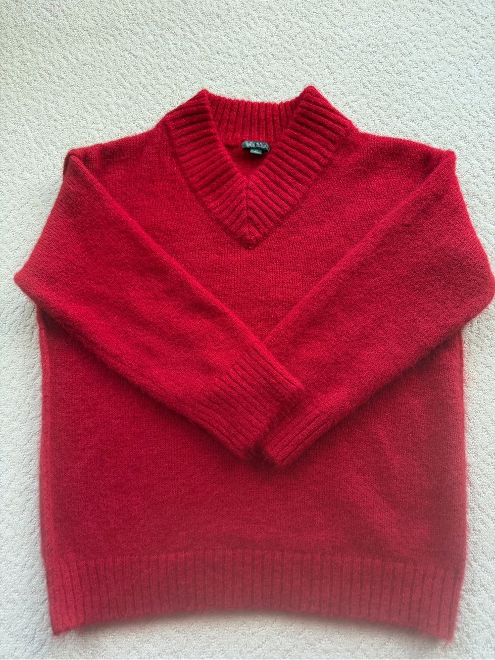 Women’s Red V-Neck Sweater